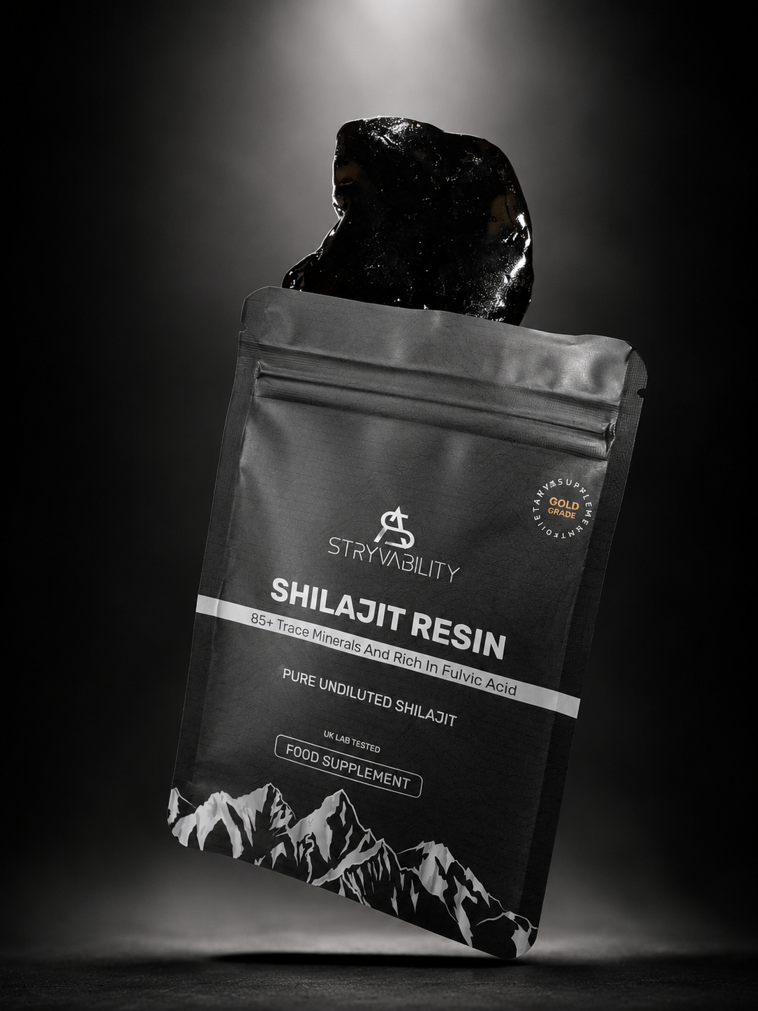 STRYVABILITY Shilajit Resin packet with pure shilajit resin